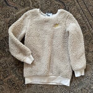 NIKE Sherpa Sweatshirt Pullover 4/5 Beige